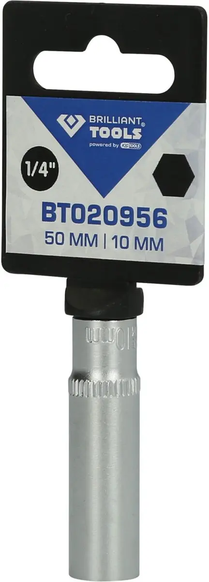 Brilliant Tools BT020956 Dopsleutel 10 mm - 1/4" Lang - afbeelding 2 van 4