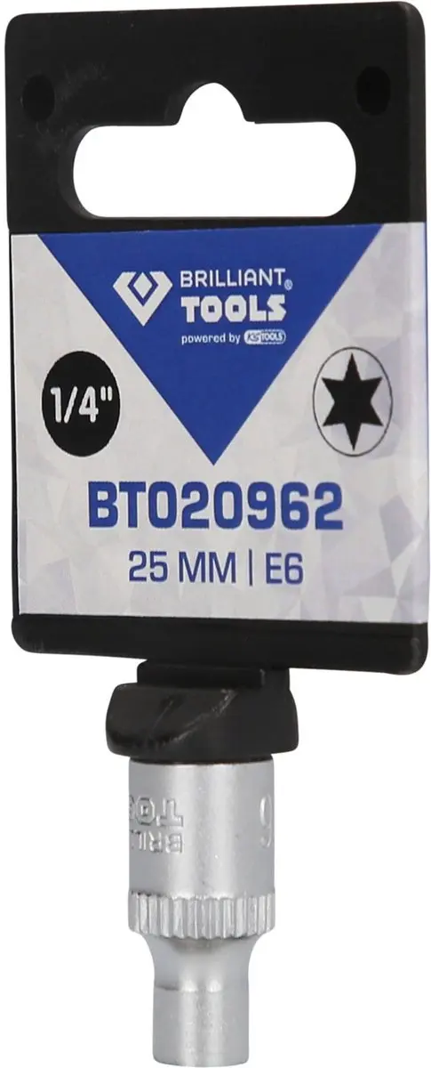 Brilliant Tools BT020962 Torx-E-dop E6 1/4" - afbeelding 3 van 4
