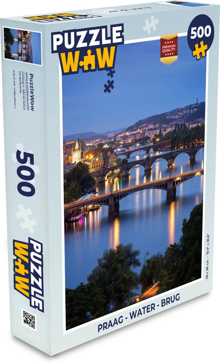 PuzzleWow Praag Water Brug Legpuzzel 500 Stuks