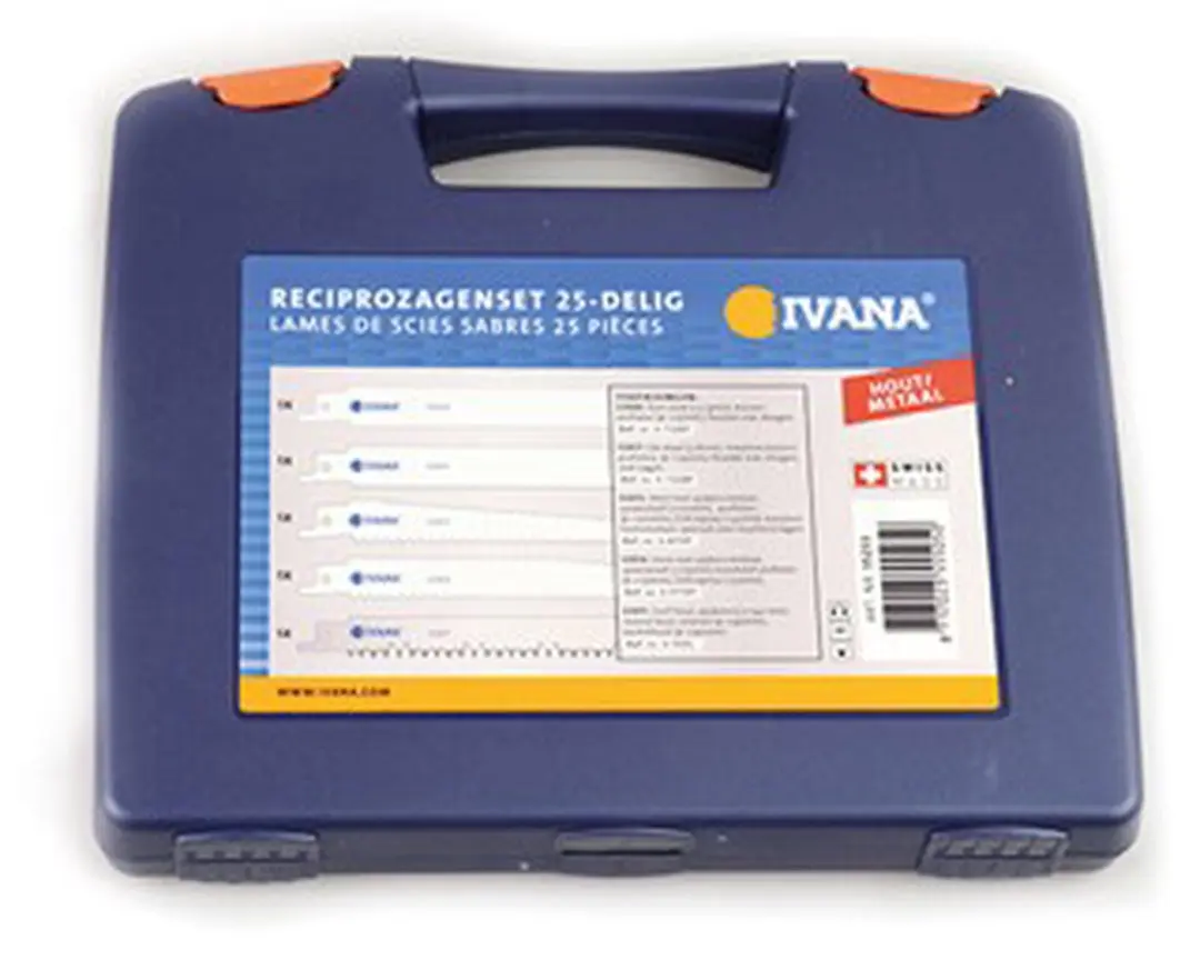 Ivana Reciprozaagbladen In Kunststof Koffer 5x5 Stuks
