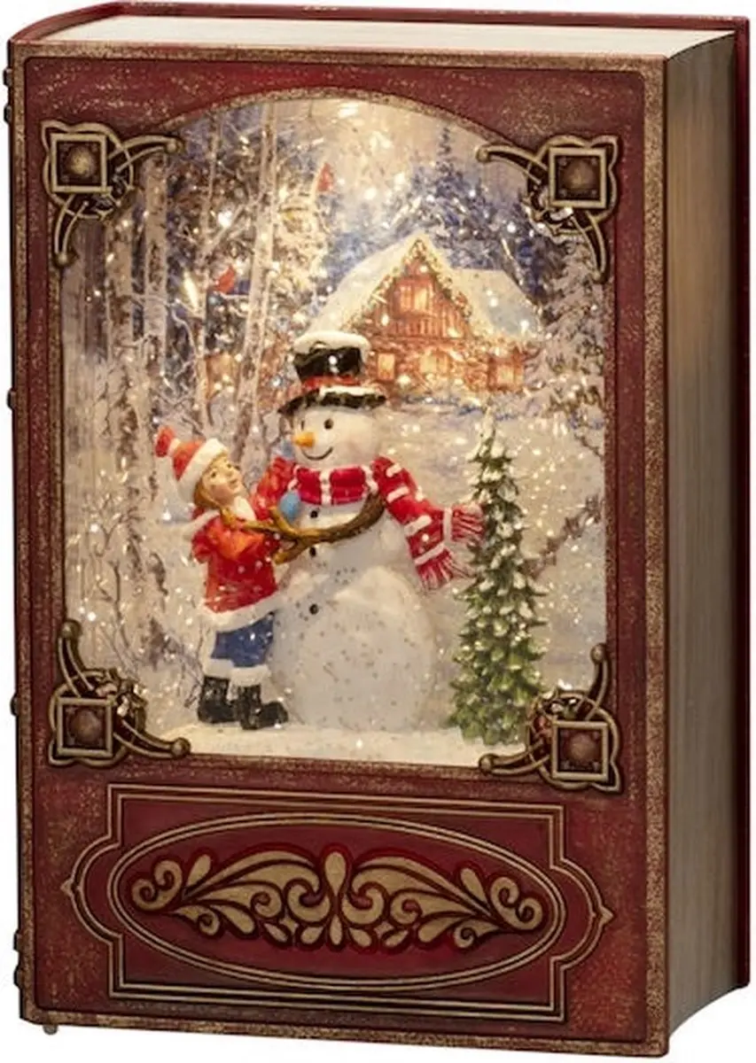 Konstsmide LED Sneeuwlantaarn Boek met Sneeuwpop - 7x19cm - Warm Wit - afbeelding 5 van 6