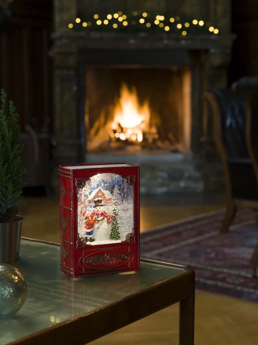 Konstsmide LED Sneeuwlantaarn Boek met Sneeuwpop - 7x19cm - Warm Wit - afbeelding 6 van 6