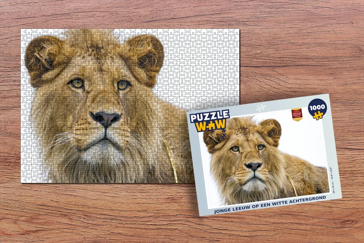 PuzzleWow Leeuw Portret Legpuzzel 1000 Stuks - Multicolor
