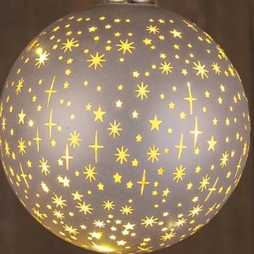 Anna's Collection LED Kerstbal Champagne Sterren Ø10cm - afbeelding 3 van 3