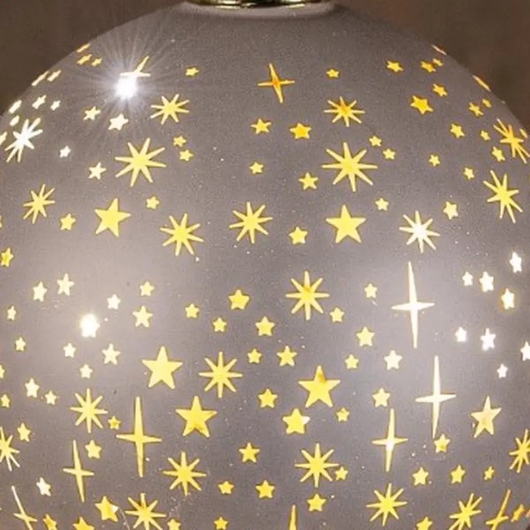 Anna's Collection LED kerstbal champagne sterren Ø12cm - afbeelding 3 van 3