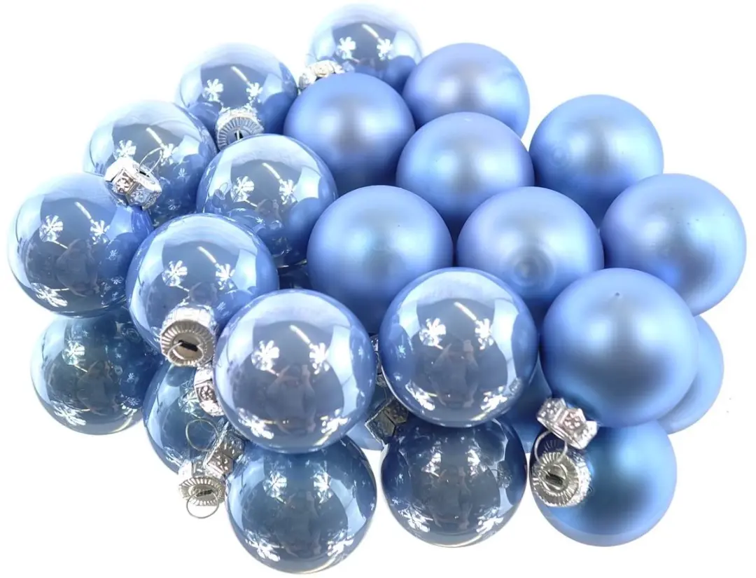 Kerstbal glas d3,5 cm sky blauw 16 st