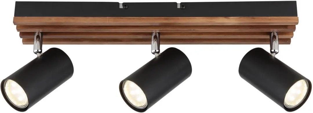 Globo Kayden 57909-3 Plafondlamp - 3-lichts - Hout Zwart - afbeelding 4 van 6