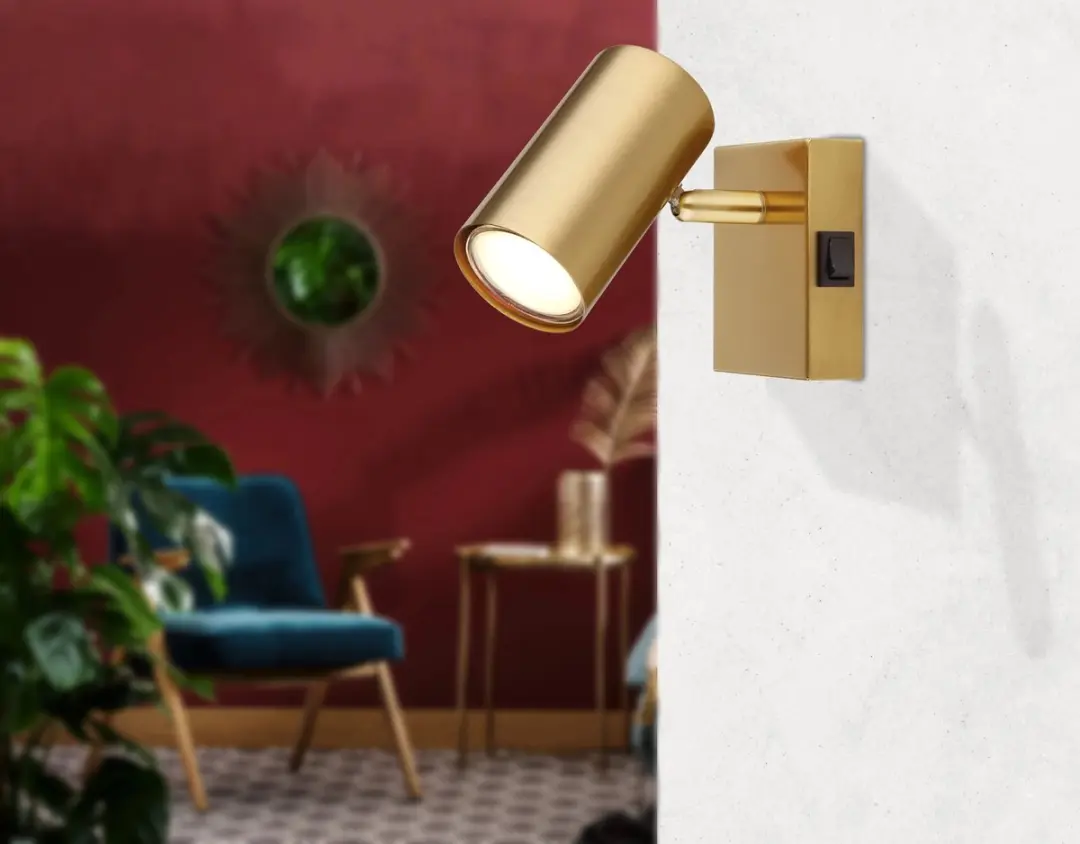 Opbouwspot / Wandspot ROBBY 1-lichts GU10 Goud