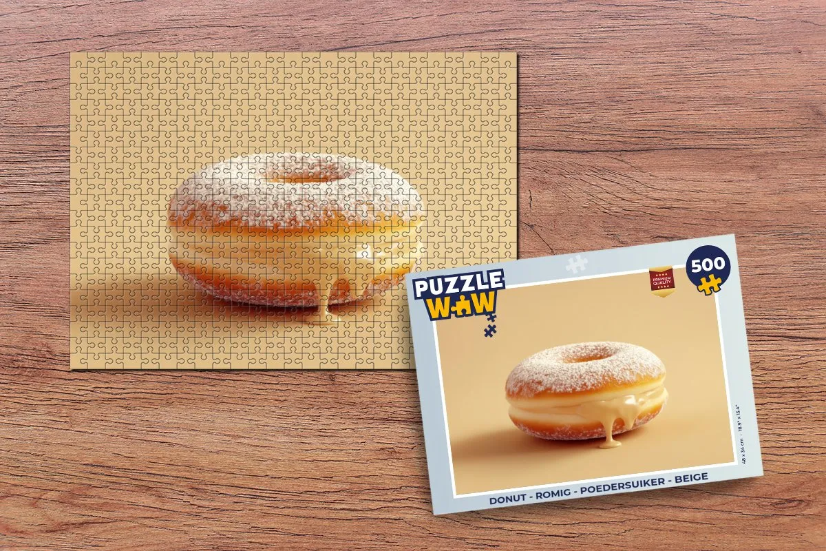 PuzzleWow Donut Legpuzzel 500 Stuks - Beige