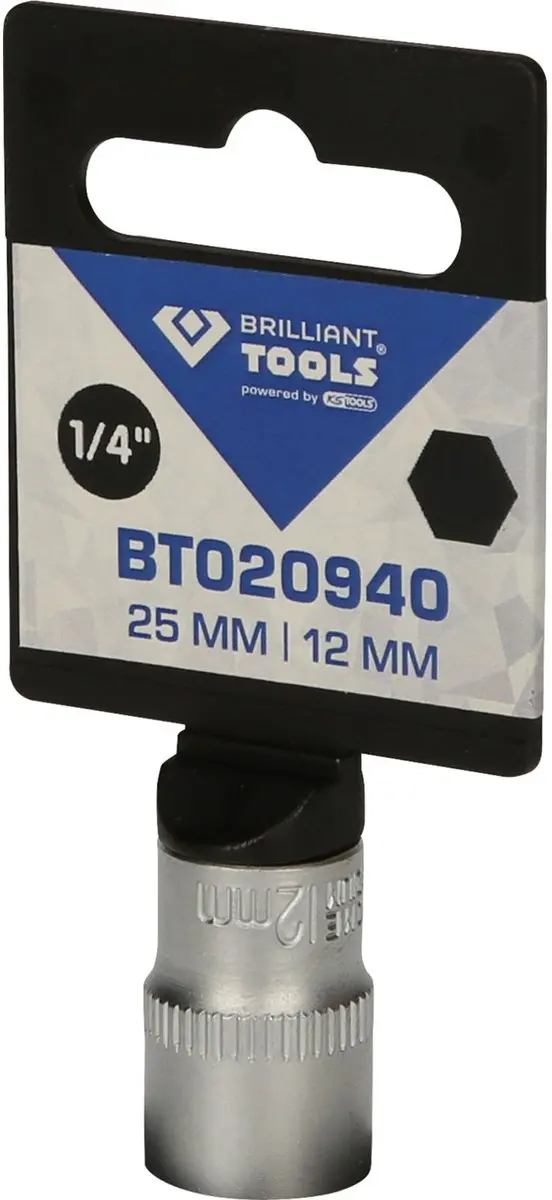 Brilliant Tools BT020940 Zeskant Dop 12 mm 1/4" - afbeelding 2 van 4