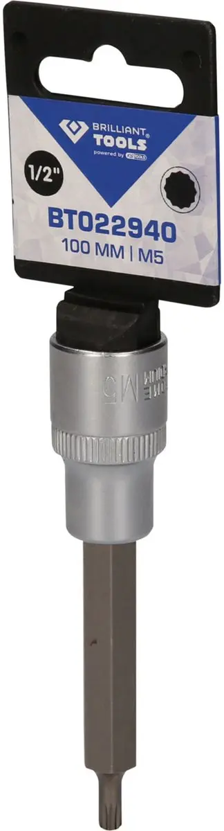 Brilliant Tools BT022940 Veeltand-bitdop 1/2" M5 100mm - afbeelding 4 van 4