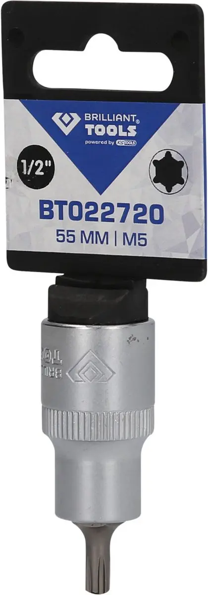BRILLIANT TOOLS 1/2" RIBE bitmof 55 mm lang M5 - BT022720 - afbeelding 3 van 4