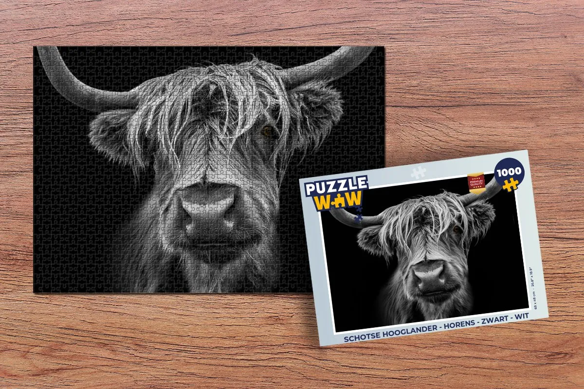 PuzzleWow Schotse Hooglander Legpuzzel 1000 Stuks - Multicolor