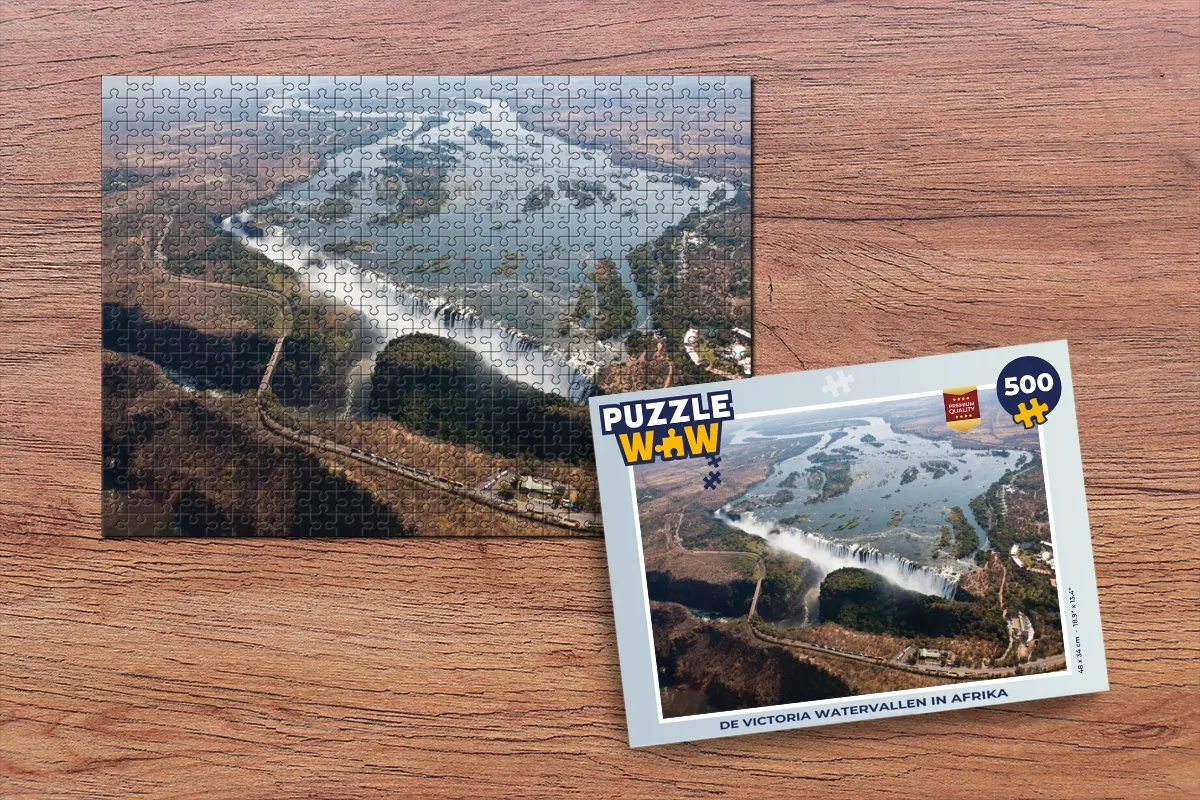 PuzzleWow De Victoria Watervallen Afrika Legpuzzel 500 Stuks - Multicolor