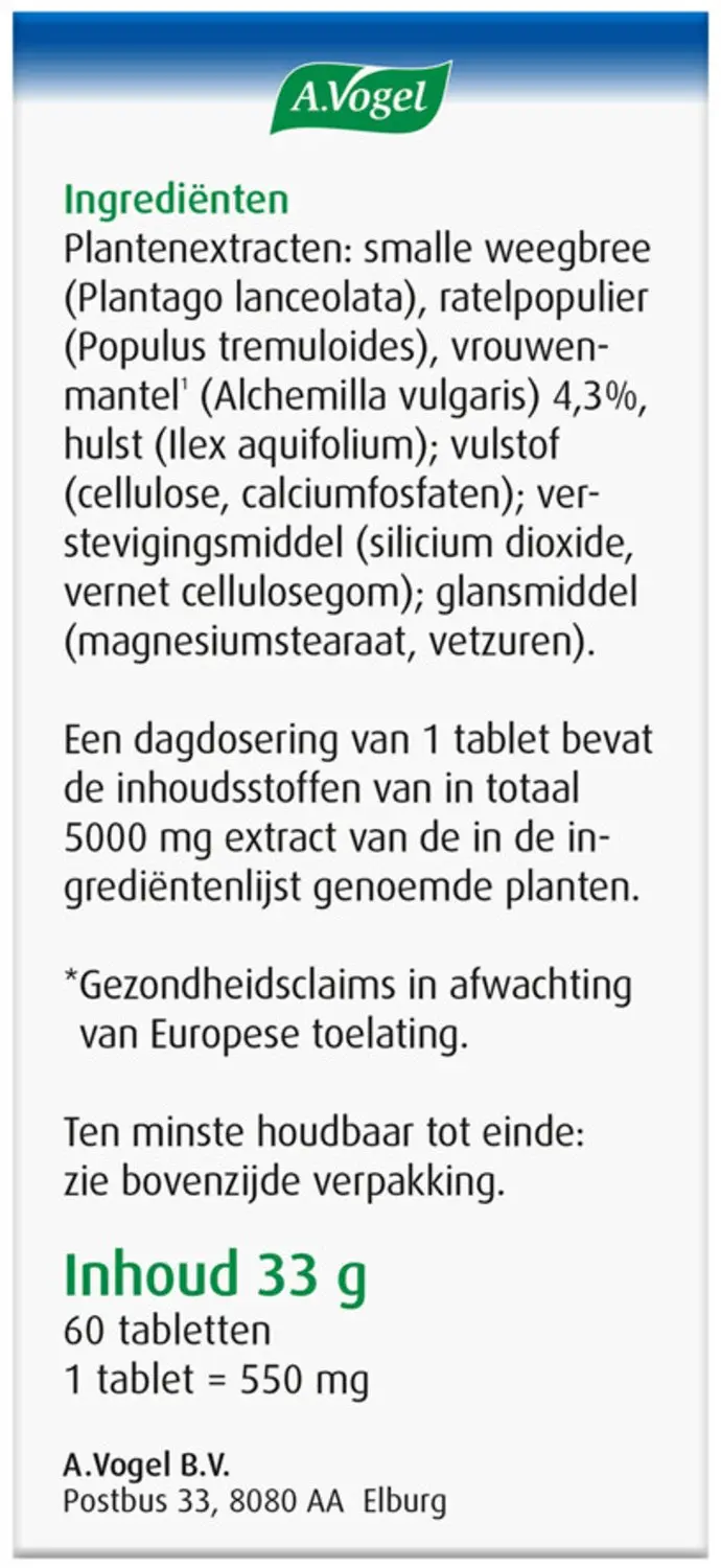 A.Vogel Alchemilla Gewrichten - 2x 60 tabletten - afbeelding 4 van 5