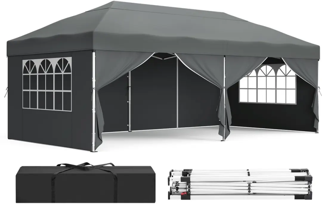 Opklapbaar paviljoen van 3 x 6 meter voor tuin en feesten