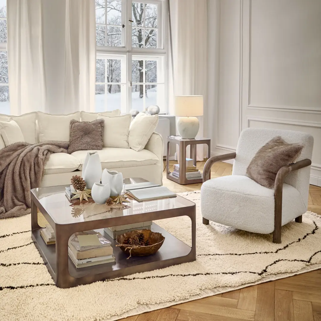 Loberon Lumiono Tafellamp - 25W - Ø40cm - Crème - afbeelding 5 van 6