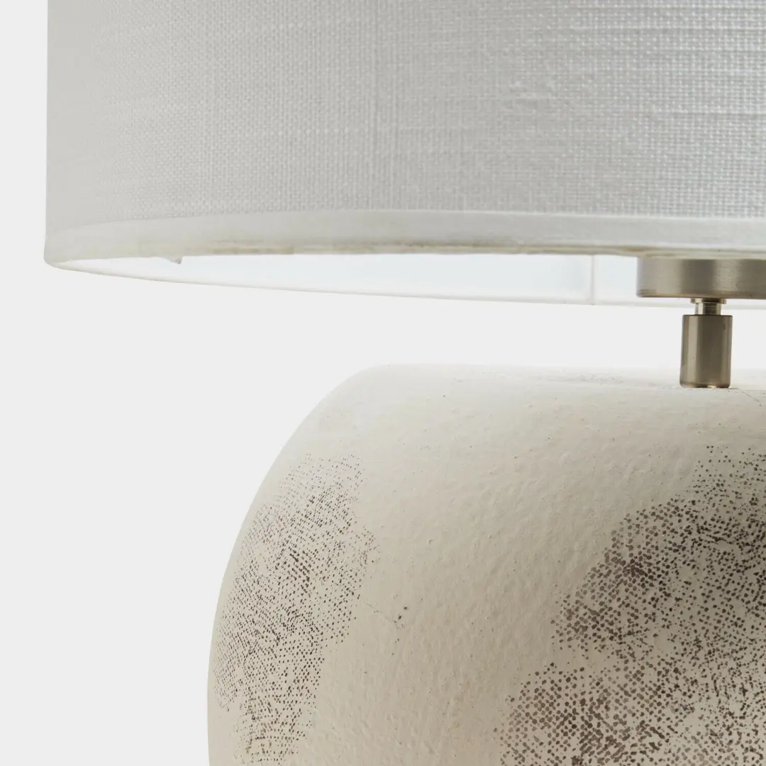 Loberon Lumiono Tafellamp - 25W - Ø40cm - Crème - afbeelding 6 van 6