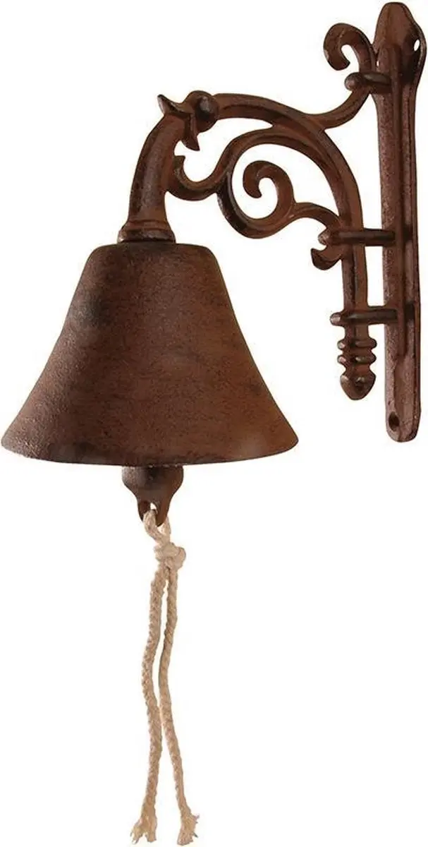 Esschert Design Deurbel Flower Gietijzer Ø20cm - Bruin - afbeelding 4 van 4