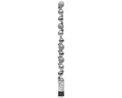 14x Decoris Kerstbal Plastic Mix 3Ass Zilver dia3cm