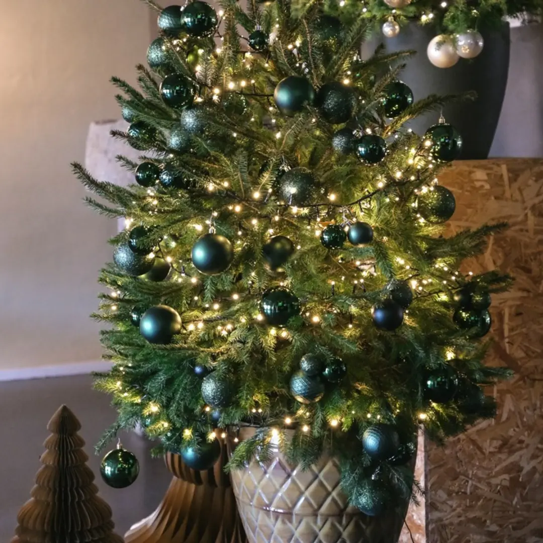 Decoris Kunststof Kerstballen Dennengroen 6cm - 100 stuks - afbeelding 2 van 6