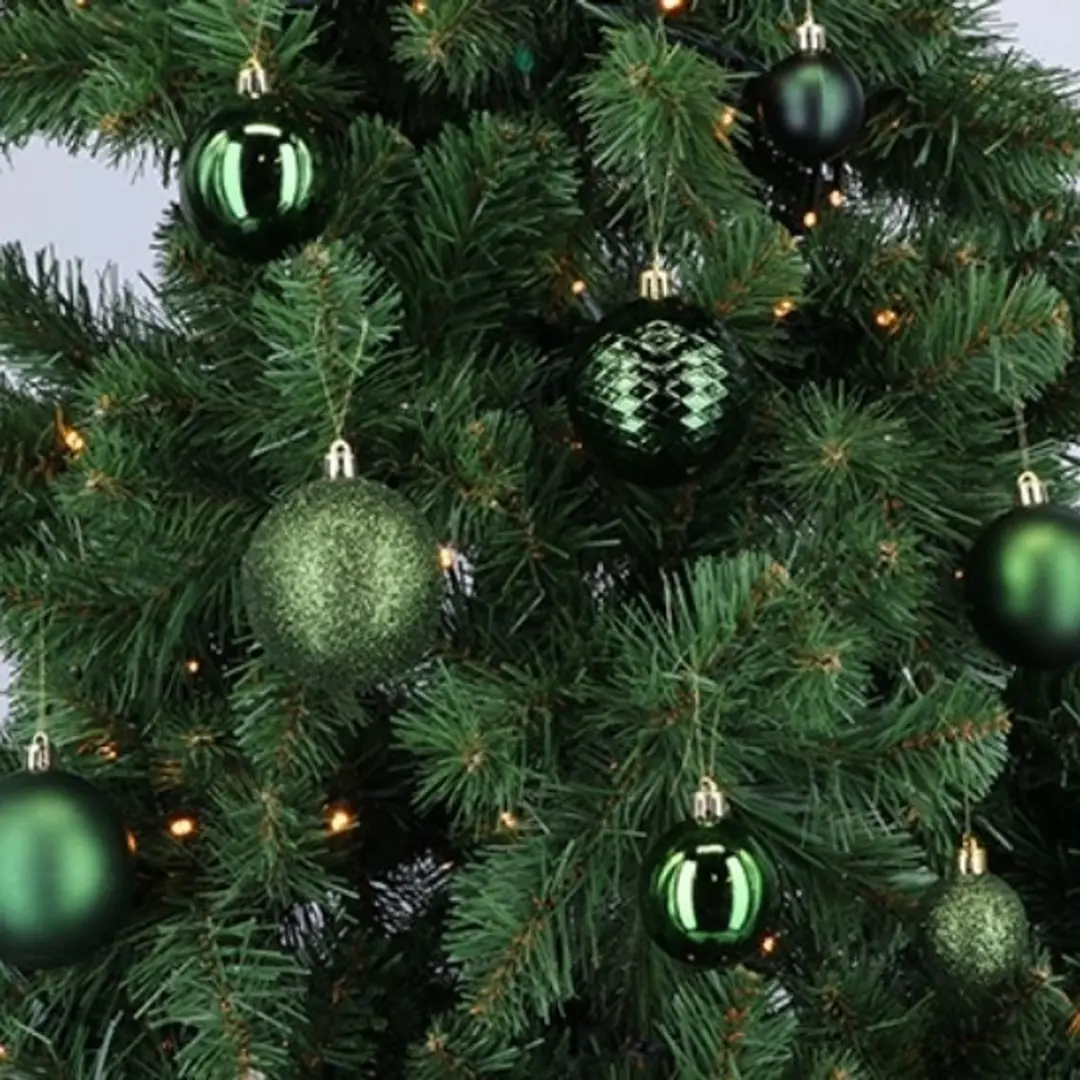 Decoris Kunststof Kerstballen Dennengroen 6cm - 100 stuks - afbeelding 6 van 6