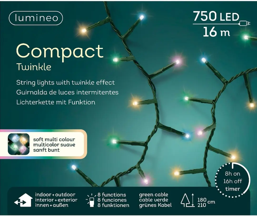 Kaemingk Lumineo Compact Kerstverlichting 750 LED 16m - afbeelding 5 van 6