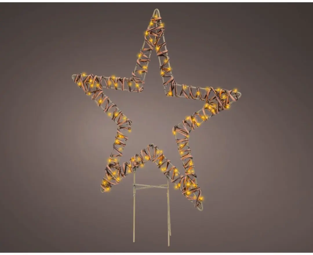 Kaemingk Metalen LED Ster 48x54cm - Warm Wit - afbeelding 2 van 2