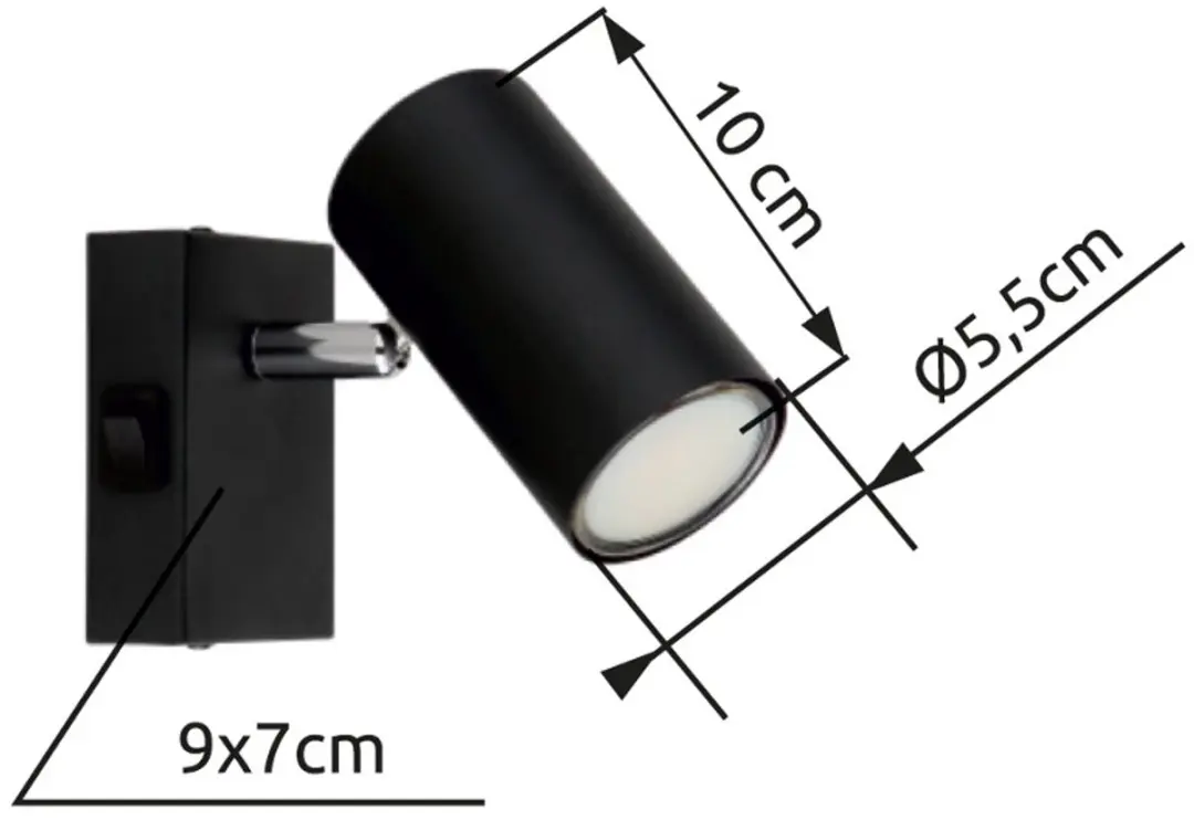Globo Robby 57911-1B Opbouwspot - 1-lichts GU10 - Zwart - afbeelding 4 van 6