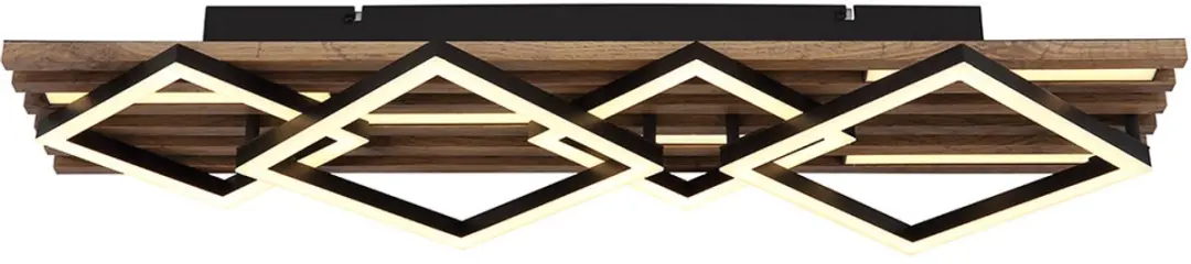 Globo Obrien 67344D3 Plafondlamp - Hout Zwart - afbeelding 4 van 6