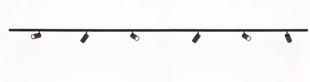 FLAT Designline railverlichting 4 meter met 6 spots zwart, GU10, SMART geschikt,