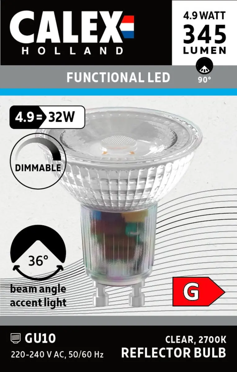 Calex Circle SMD LED Spot GU10 - 4.9W - 2700K - afbeelding 3 van 5