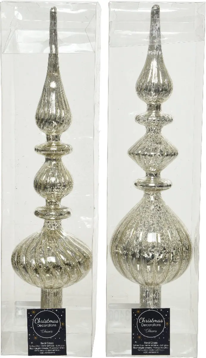 Piek glas d9h35cm zilver a2