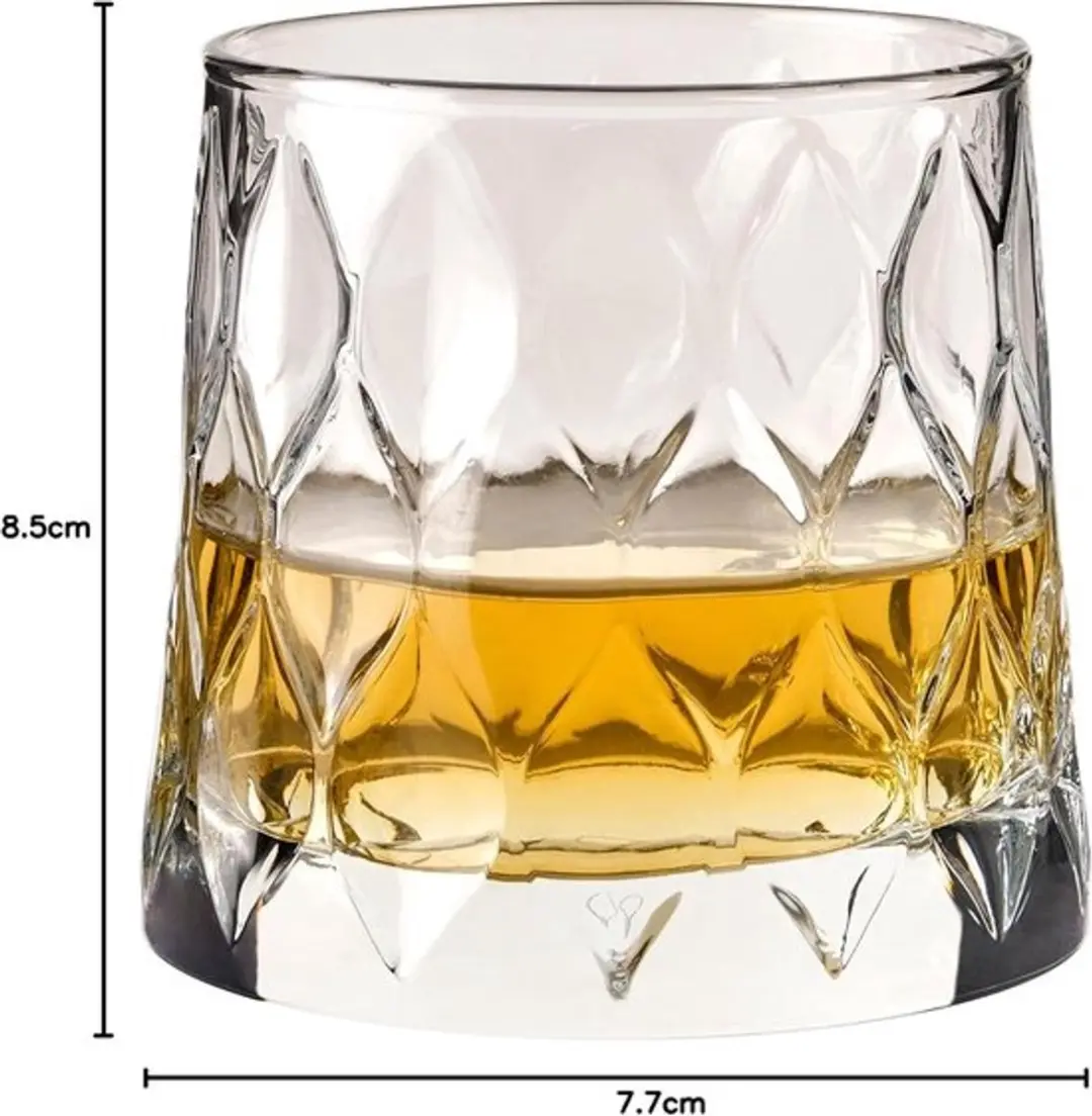Pasabahce Leafy Whiskyglazen Set - 8 stuks - 300ml - afbeelding 2 van 3