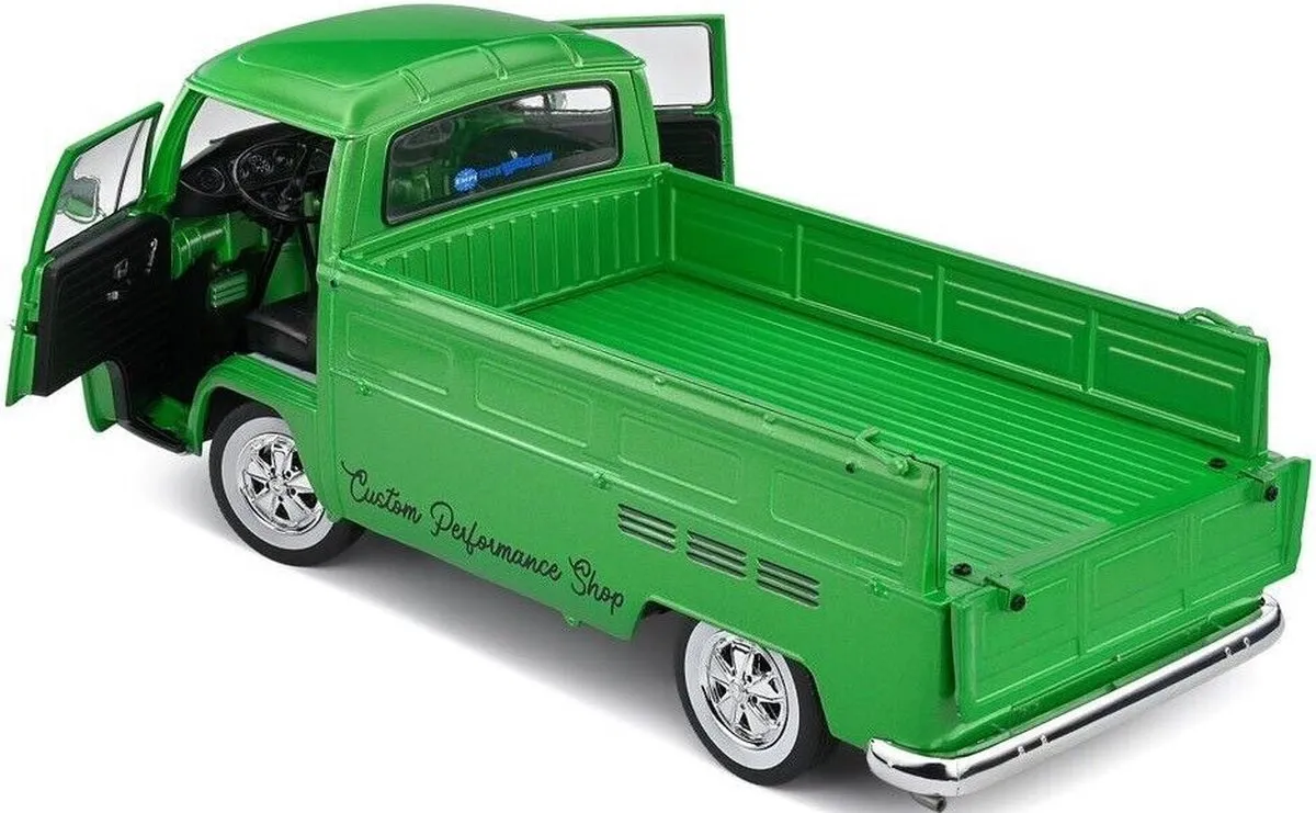 Volkswagen T2 Pick Up Custom 1968 Schaalmodel 1:18 - Groen