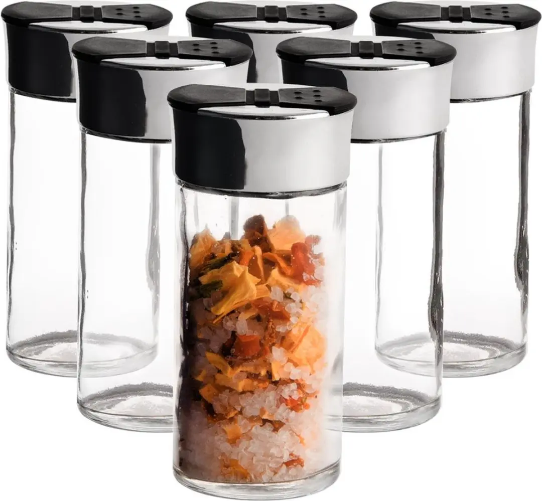 Kruidenpotje met Zeef Glas 100 ml 6 stuks