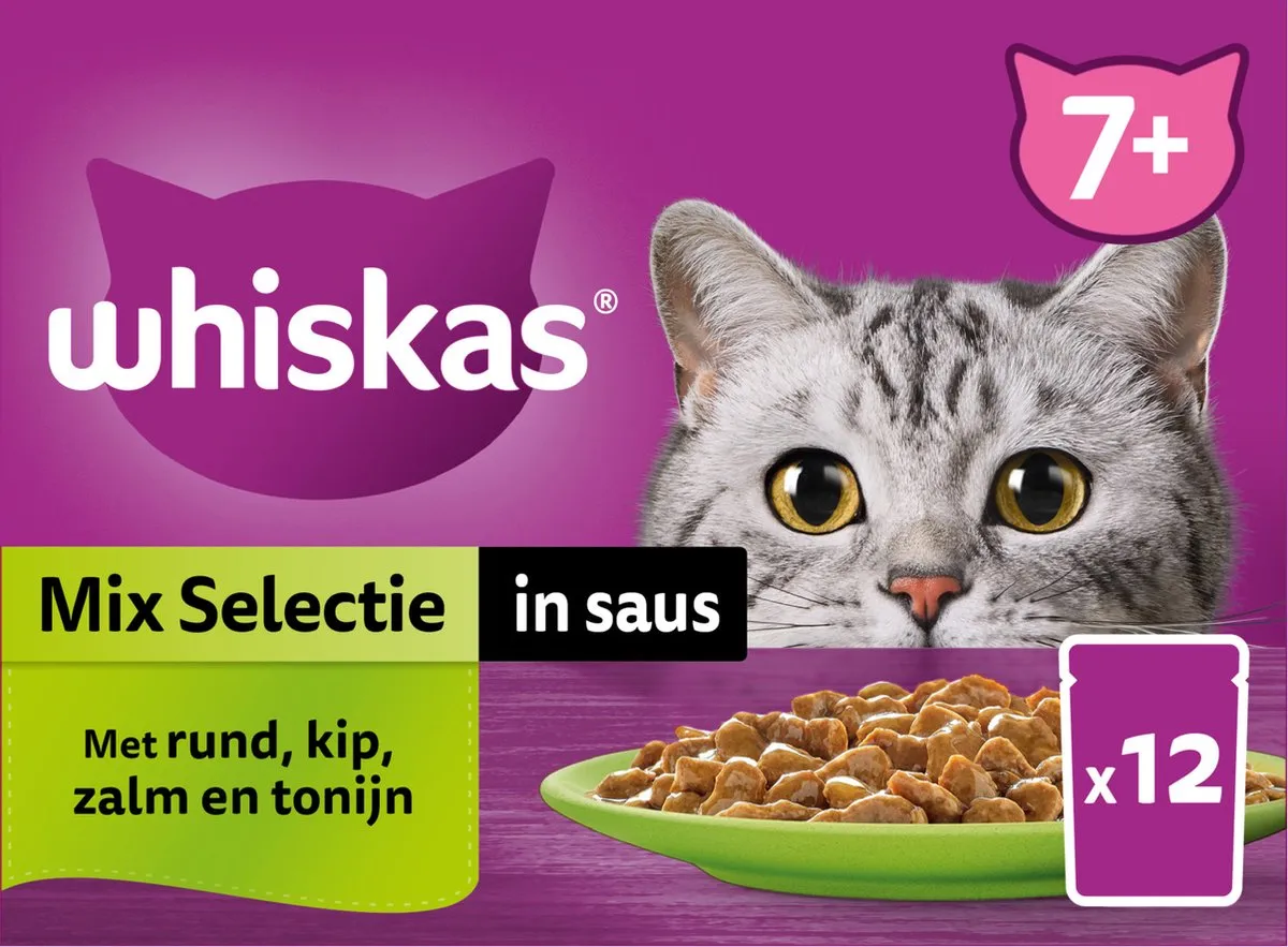 Whiskas Senior Multipack Mix Selectie in Saus - 12x85g