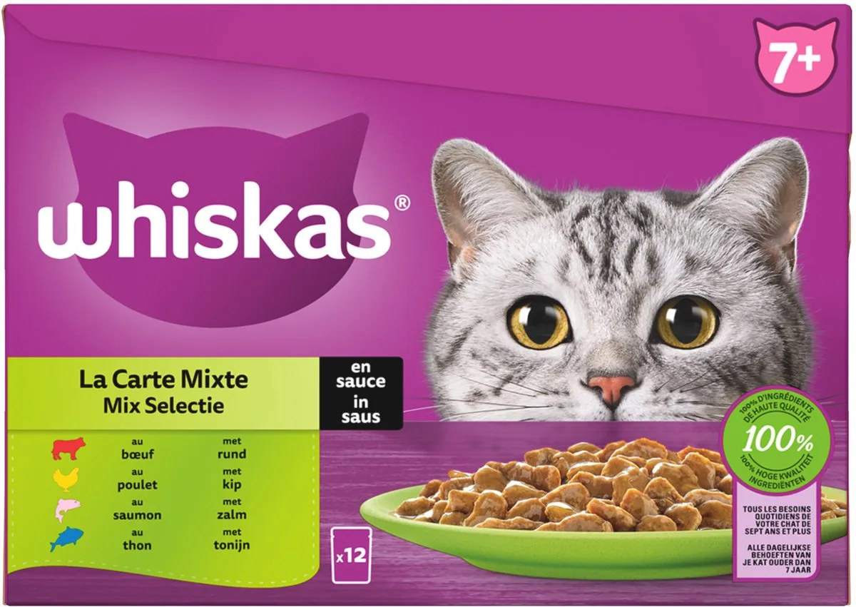 Whiskas Senior Multipack Mix Selectie in Saus - 12x85g