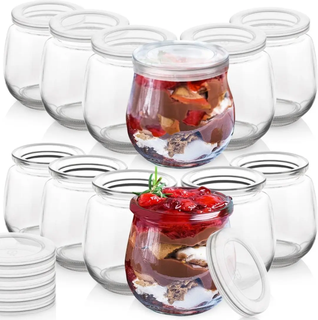 Yoghurtpot en Dessert met Deksel 300 ml 12 stuks