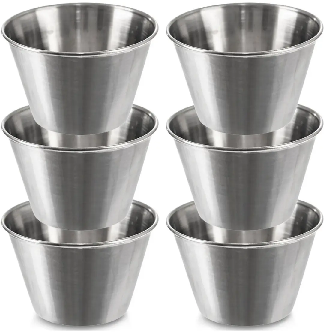 Dipschaaltje Edelstaal 9,5 cm, 240 ml 6 stuks