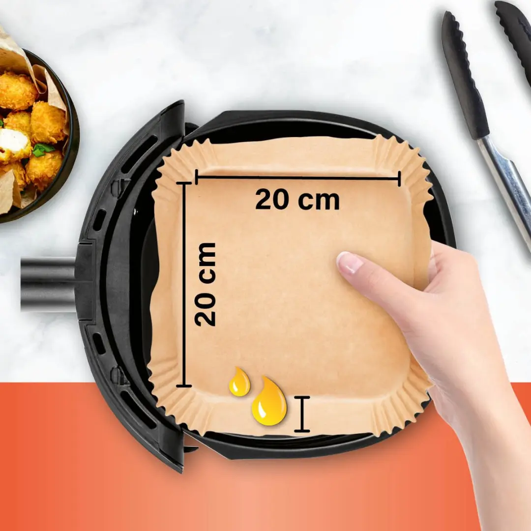 GOURMETmaxx bakpapier schalen voor friteuses met warme lucht 200-set 20x20x4,5cm