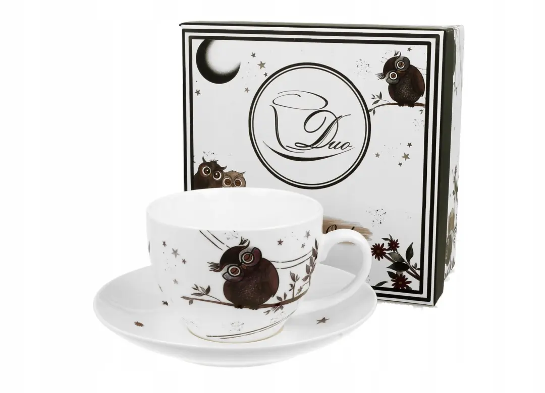 Duo Charming Owls Porseleinen Kop & Schotel 280ml