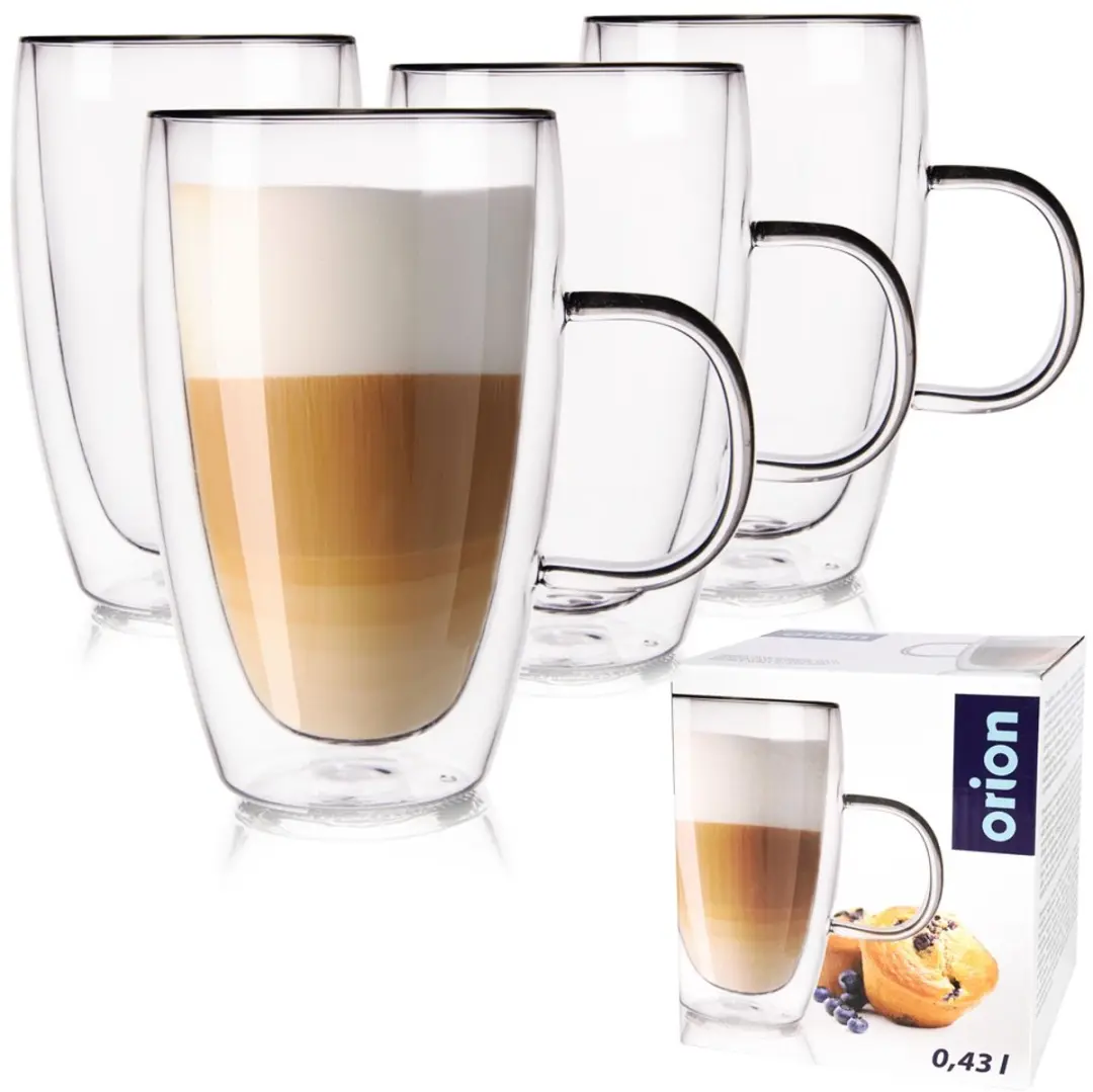 Thermische Glazen met Dubbele Wand voor Koffie Latte DOUBLE 430 ml 4 stuks