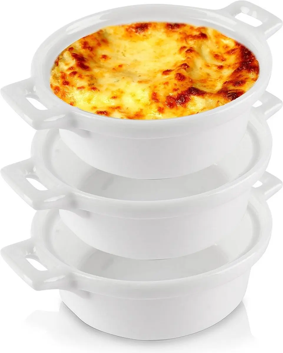Ramekins Porselein Wit 130 ml 3 stuks