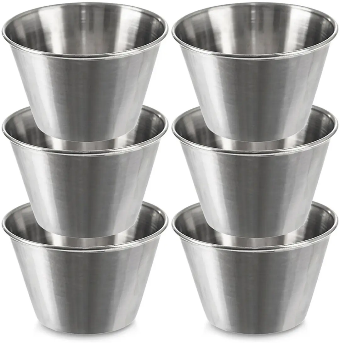 Dipschaaltje Edelstaal 6 cm, 65 ml 6 stuks