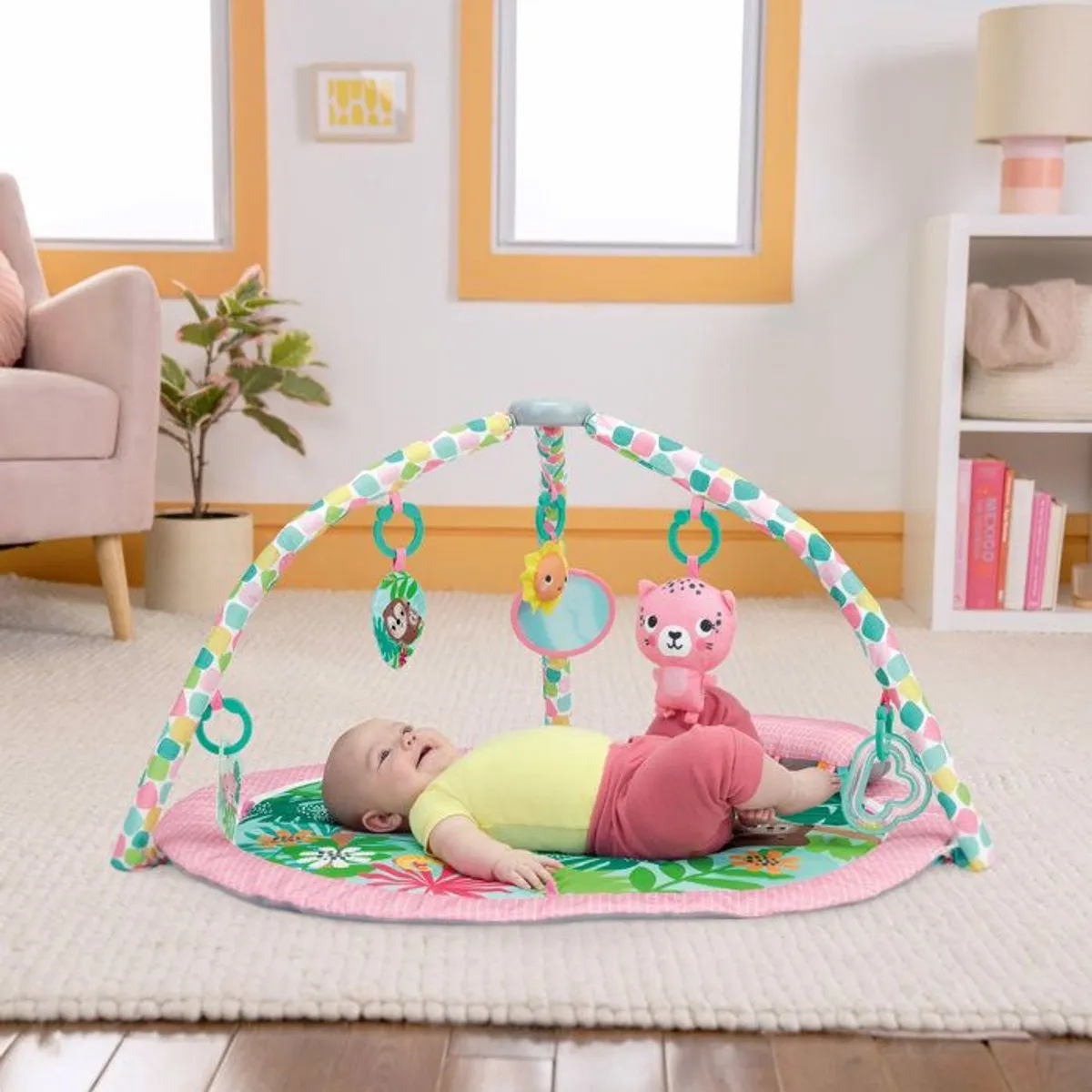 Bright Starts Pop 'N Wiggle Rosy Rainforest Opvouwbare Speelmat - afbeelding 6 van 6
