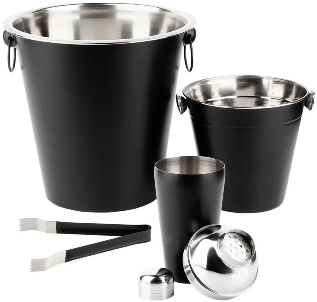 Excellent Houseware Cocktailset 4-delig RVS - Mat zwart - afbeelding 3 van 6