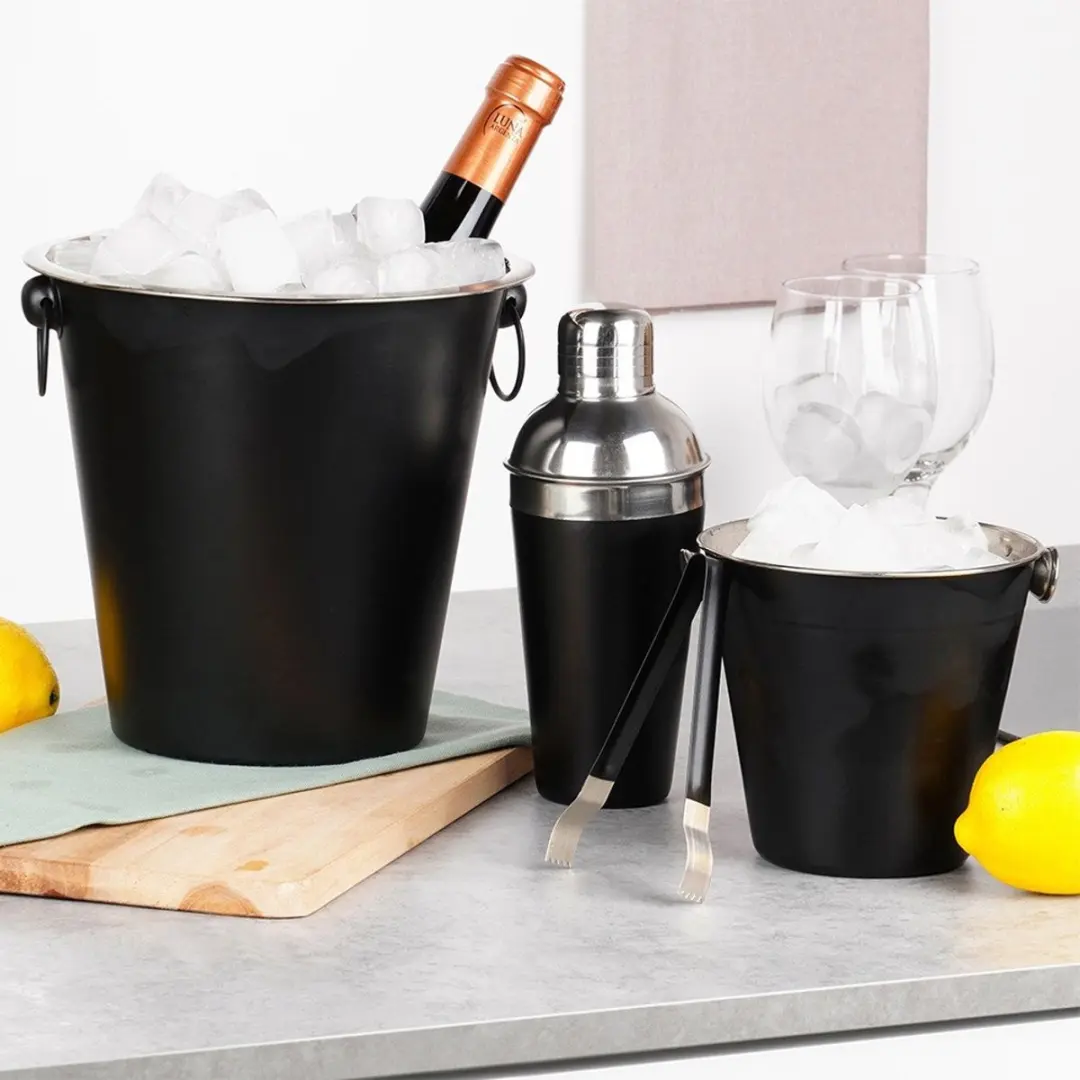 Excellent Houseware Cocktailset 4-delig RVS - Mat zwart - afbeelding 2 van 6