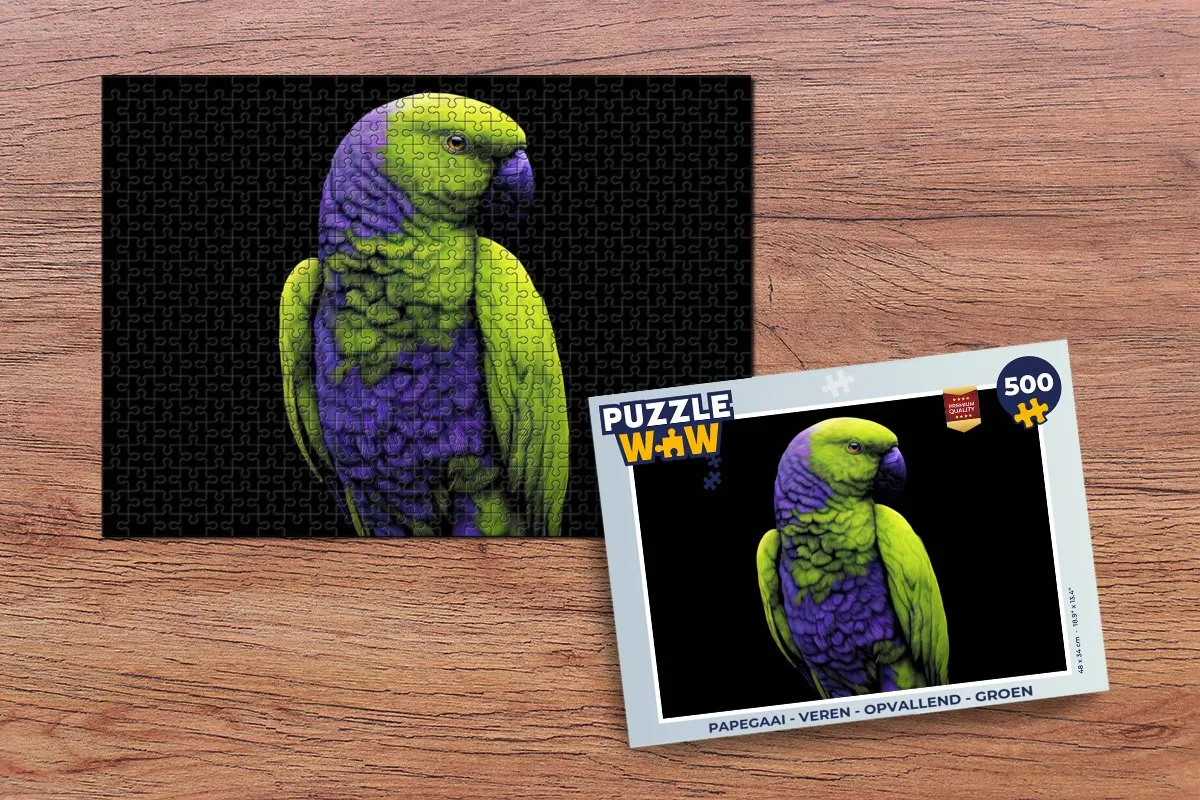 PuzzleWow Papegaai Legpuzzel 500 Stuks - Groen