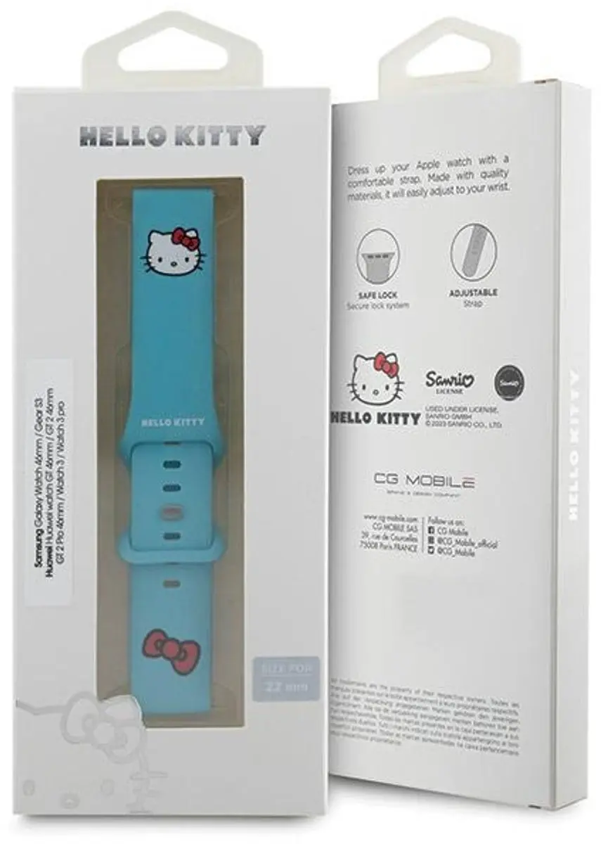 Hello Kitty Siliconen Horlogebandje 22mm - Kitty-Hoofd - afbeelding 3 van 5